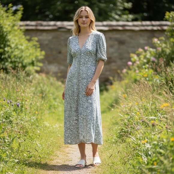 Faherty Dresses & Skirts - Faherty Maxi Dress Floral Boho Prairie Size XS